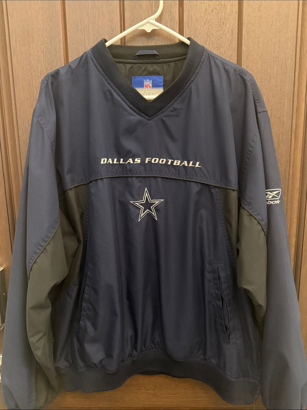 Reebok Navy and Gray Dallas Football Pullover